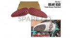 For Royal Enfield Bear 650 Leather Tank Knee Pad Red - SPAREZO